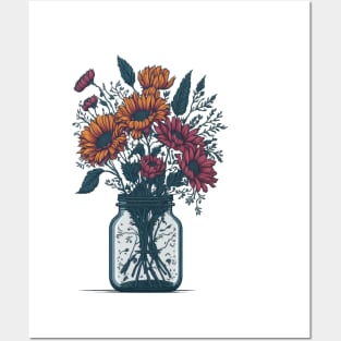 Flowers in a Mason Jar Posters and Art